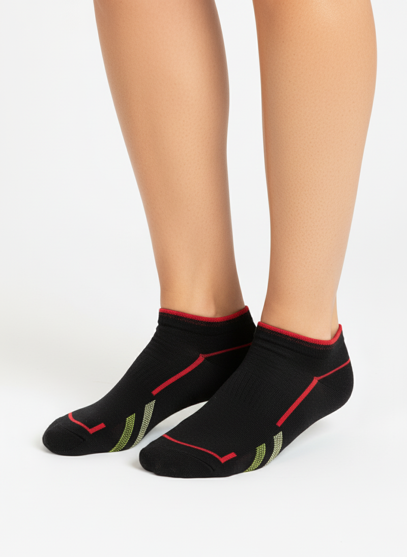 BLACK SPORT NO-SHOW SOCKS