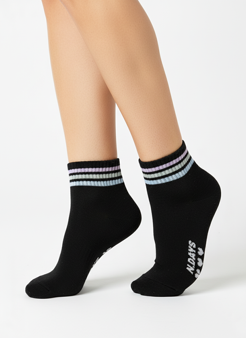 RETRO STRIPE SLIPPER ANKLE SOCKS