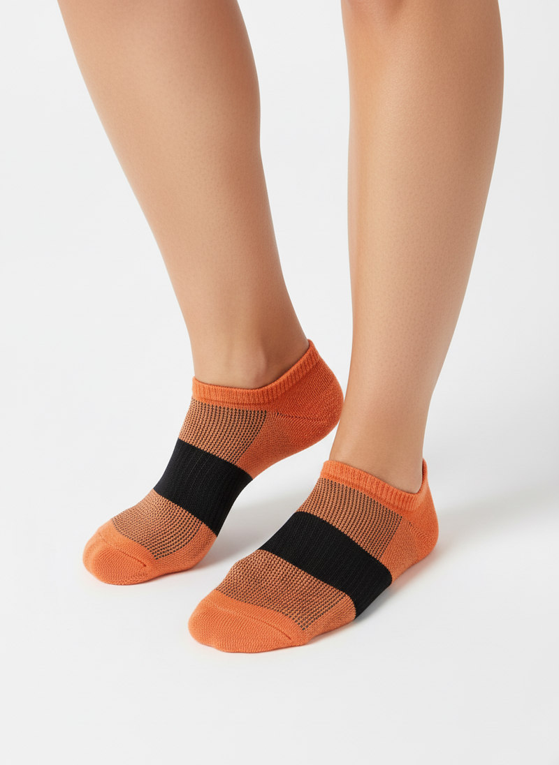 SPORT STRIPE NO-SHOW SOCKS