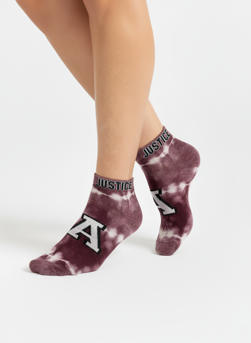 TIE-DYE JUSTICE ANKLE SOCKS