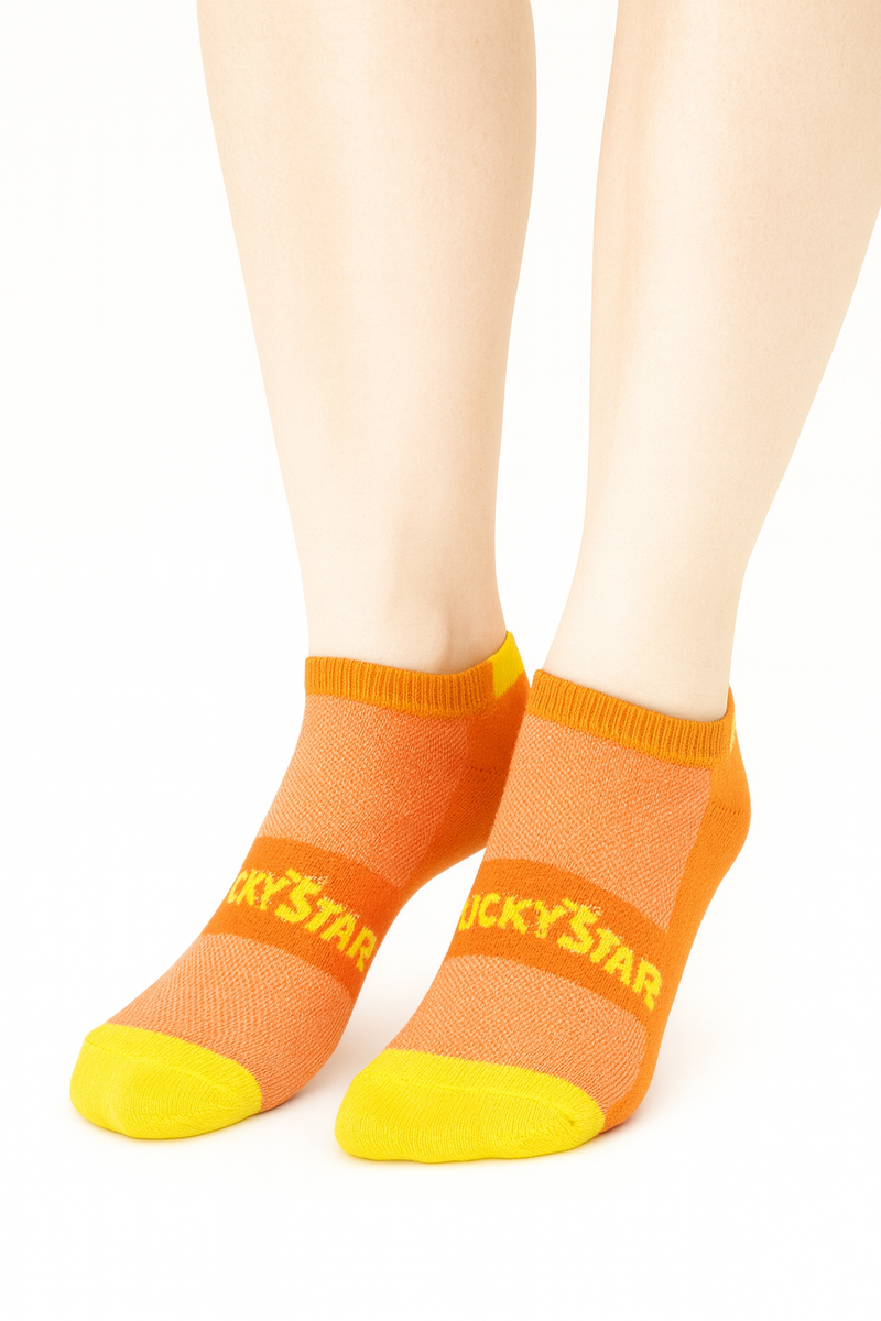 LUCKY STAR ORANGE ANKLE SOCKS