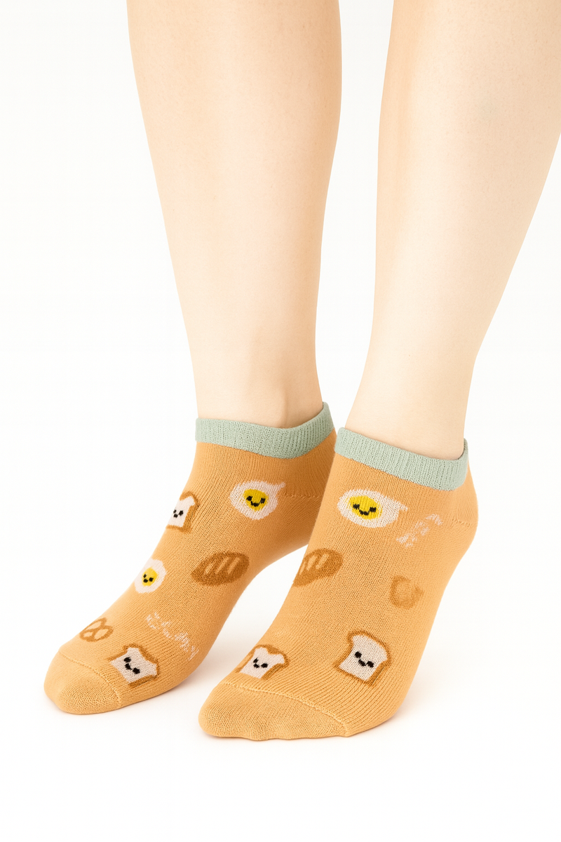 BREAKFAST FOOD PRINT ANKLE SOCKS