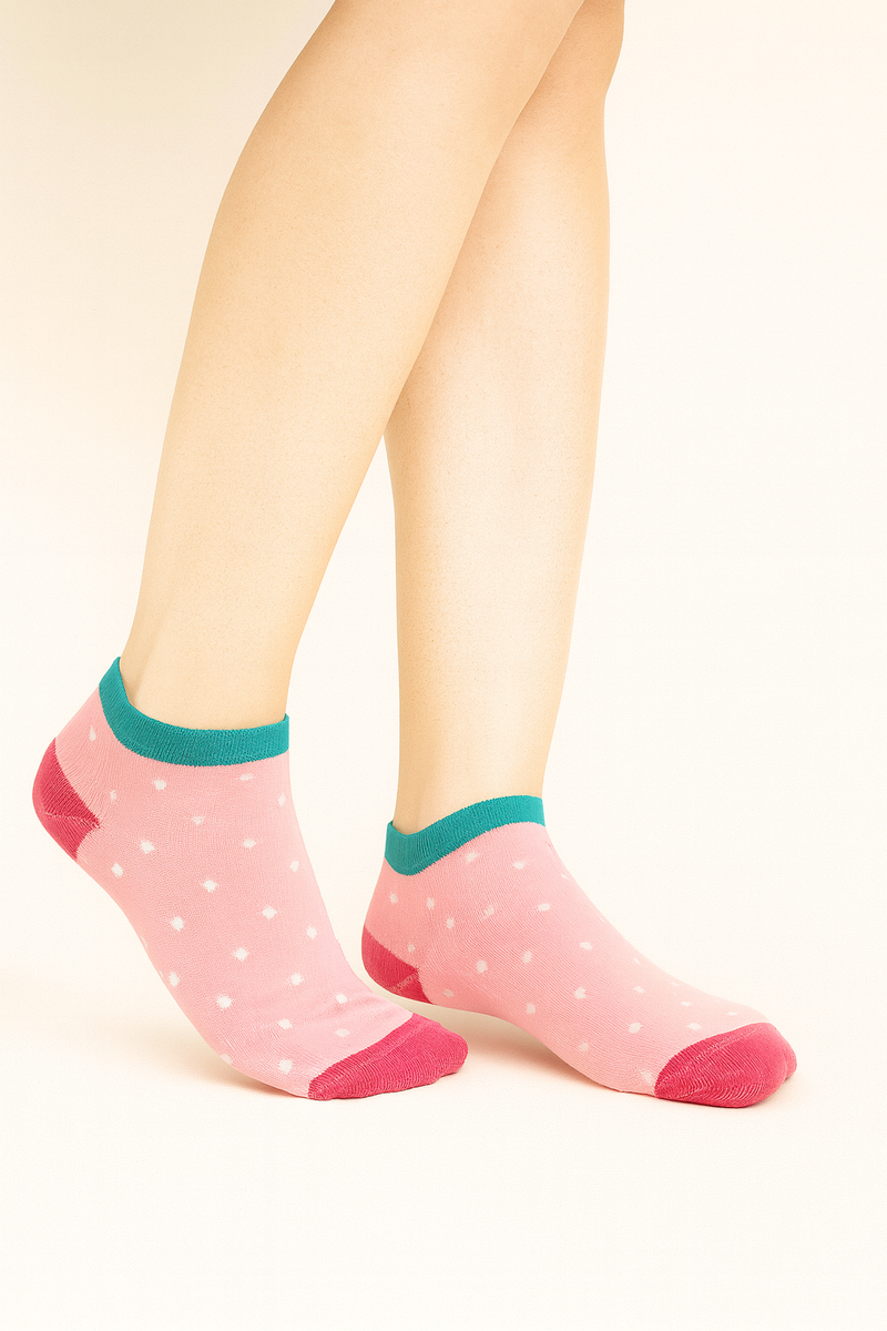 PINK POLKA DOT ANKLE SOCKS