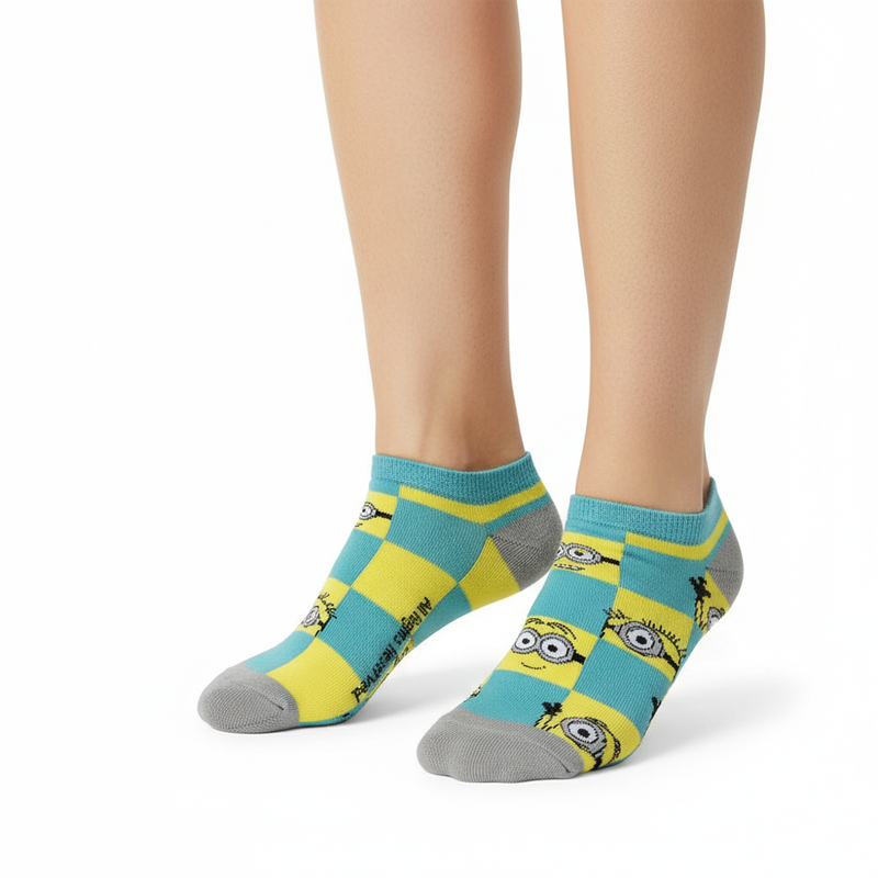 MINION CHECKERED ANKLE SOCKS
