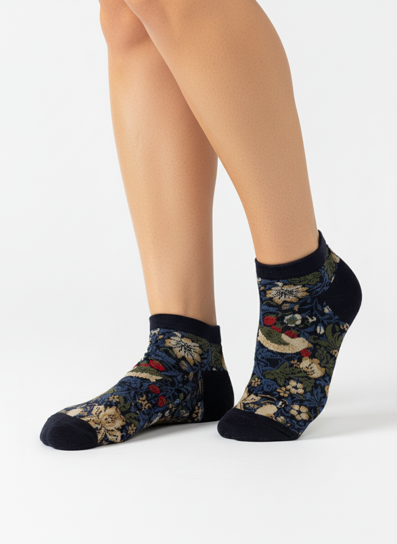 MORRIS-STYLE FLORAL ANKLE SOCKS