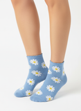 LIGHT BLUE DAISY RUFFLE SOCKS