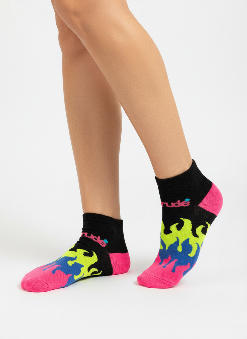 NEON FLAME ANKLE SOCKS
