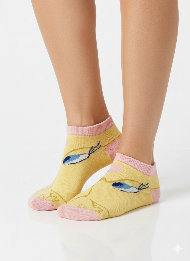 TWEETY NO-SHOW SOCKS
