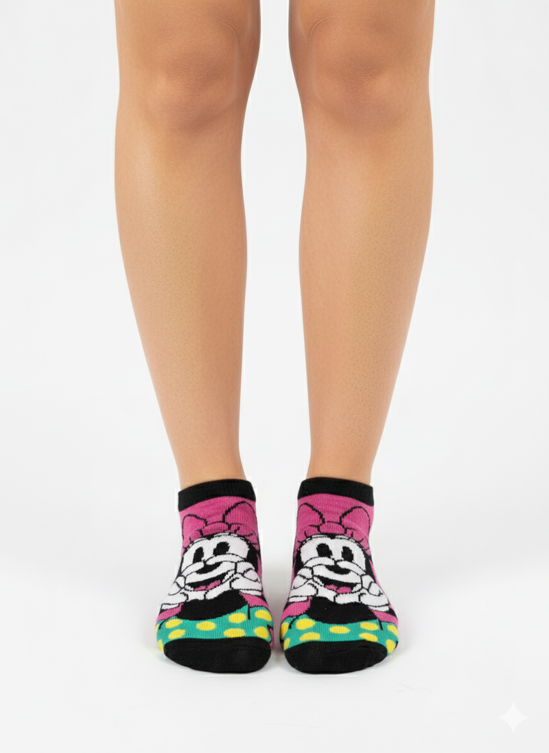 MINNIE MOUSE PINK POLKA DOT ANKLE SOCKS