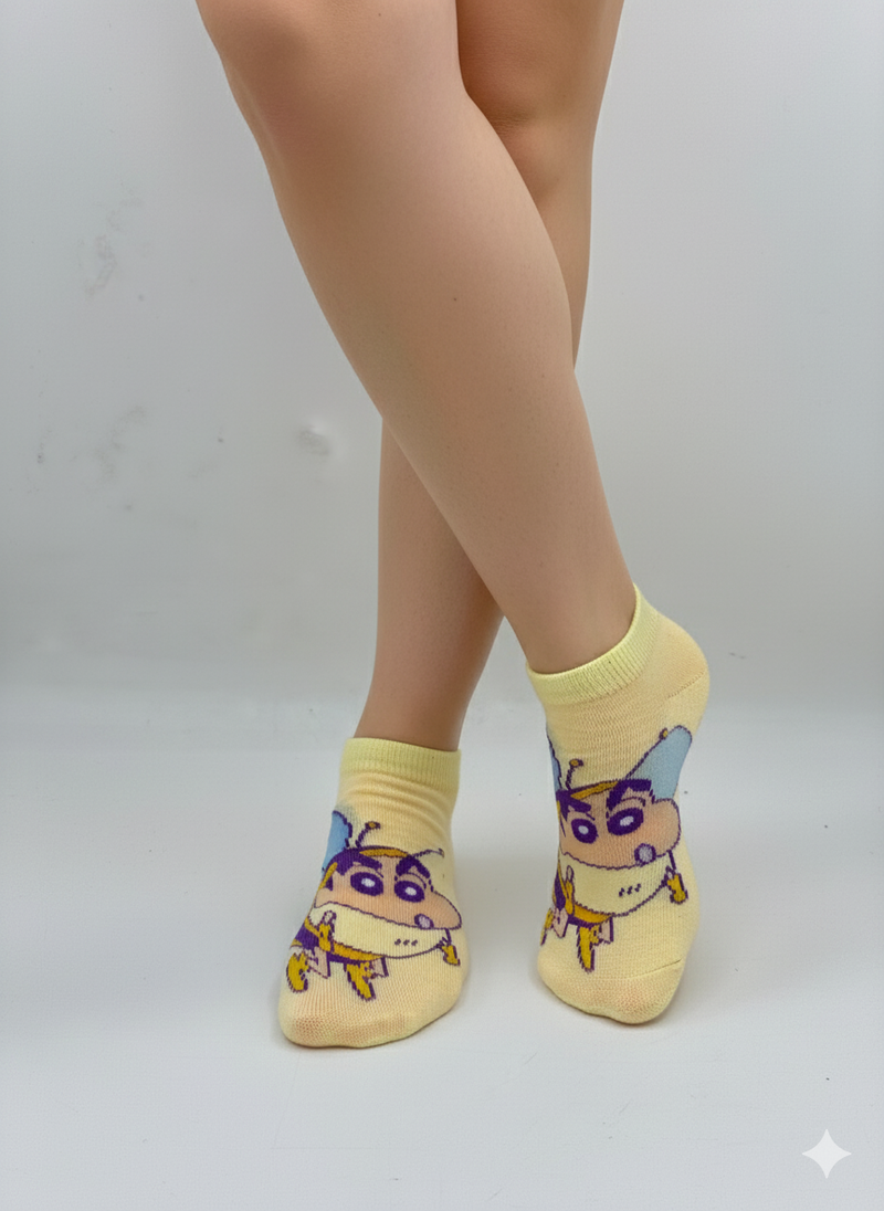 YELLOW BEE CHARACTER ANKLE SOCKS