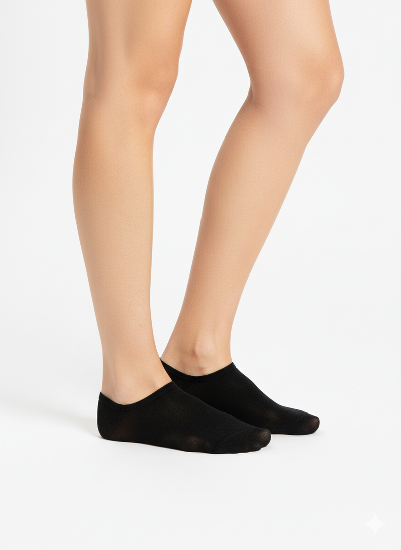 SIMPLE BLACK NO-SHOW SOCKS