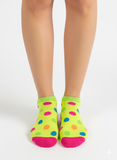 NEON POLKA DOT ANKLE SOCKS