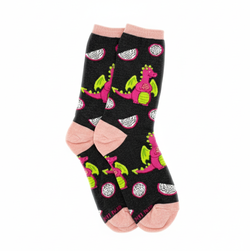NEON DRAGON FRUIT CREW SOCKS