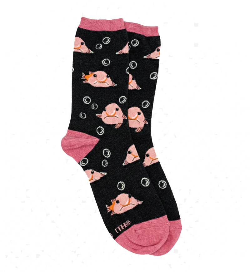 PINK BLOBFISH BUBBLES CREW SOCKS