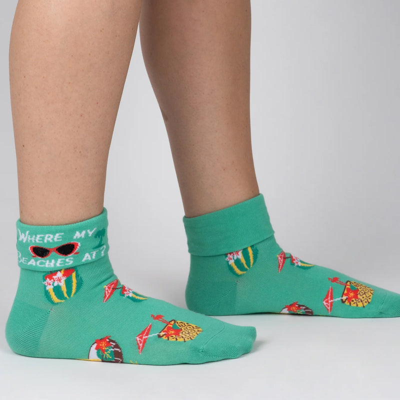 WHERE MY BEACHES AT? TURN CUFF SOCKS