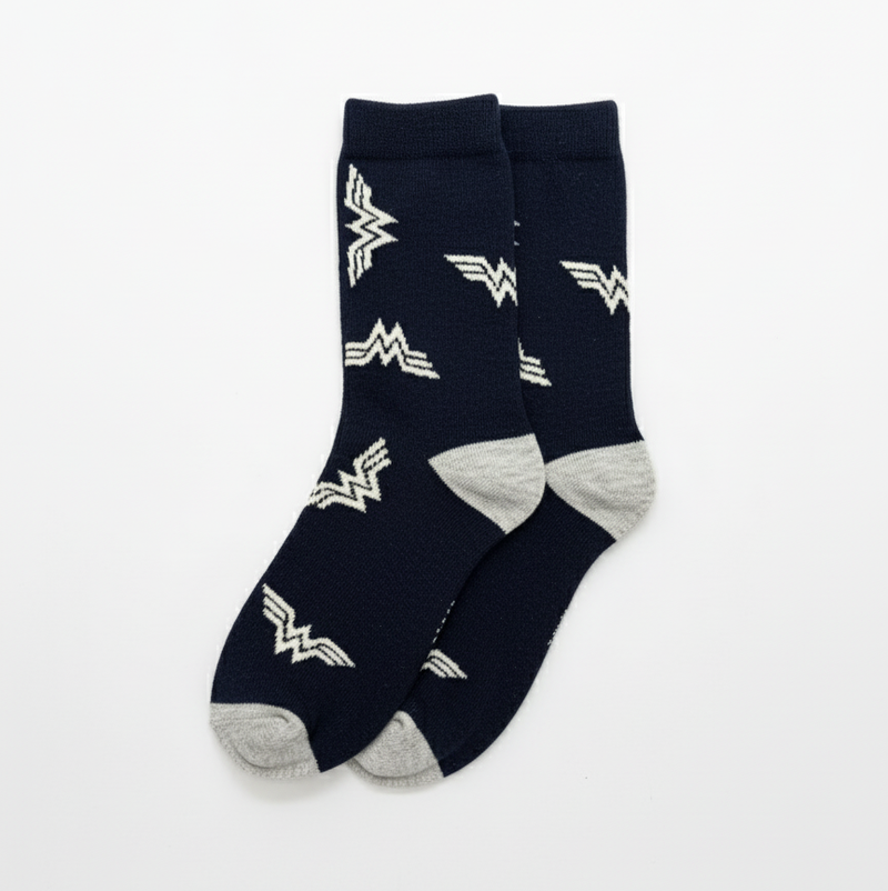 NAVY WONDER WOMAN LOGO SOCKS