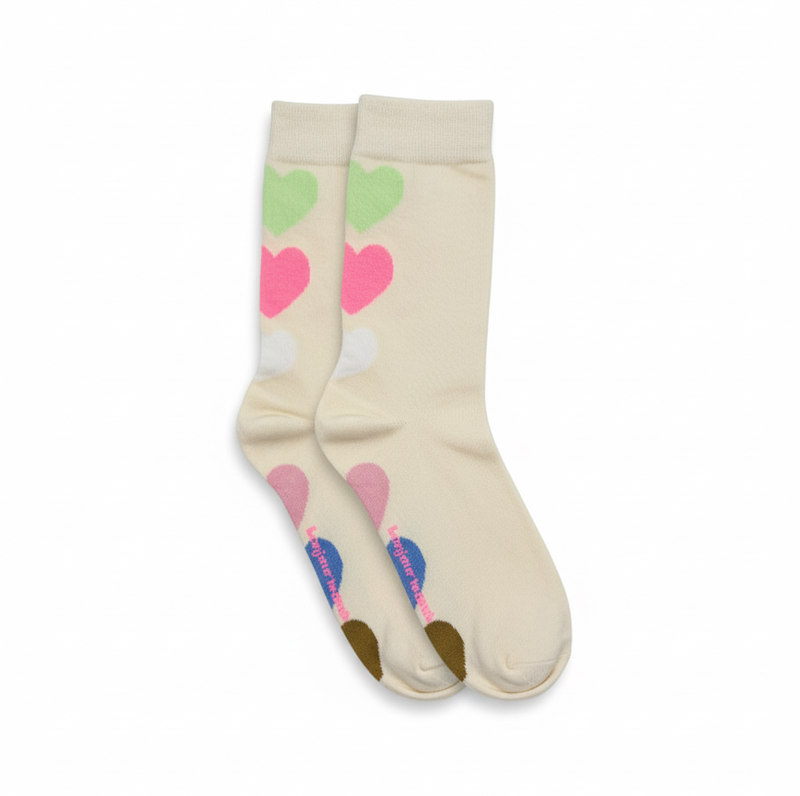 PASTEL POP HEARTS CREW SOCKS