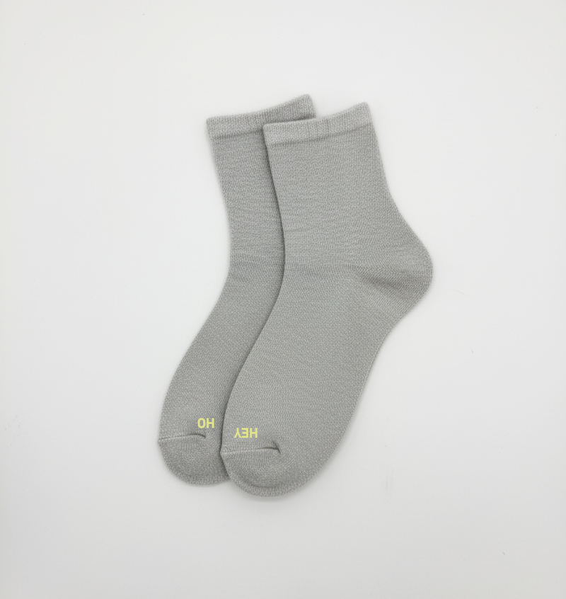 SOFT HEATHER GREY HEY HO! ANKLE SOCKS