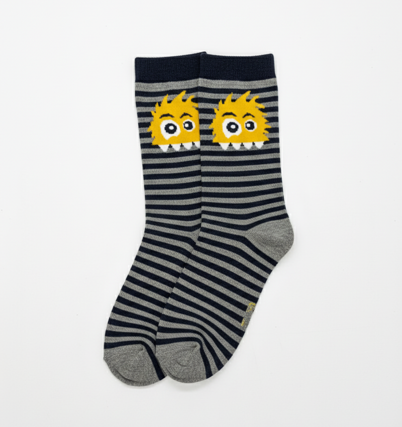 FUZZY MONSTER STRIPE CREW SOCKS