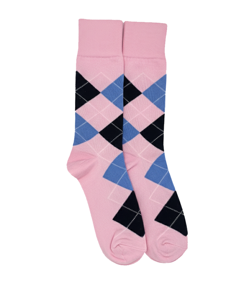 RL POLO PINK & BLUE ARGYLE DRESS SOCKS