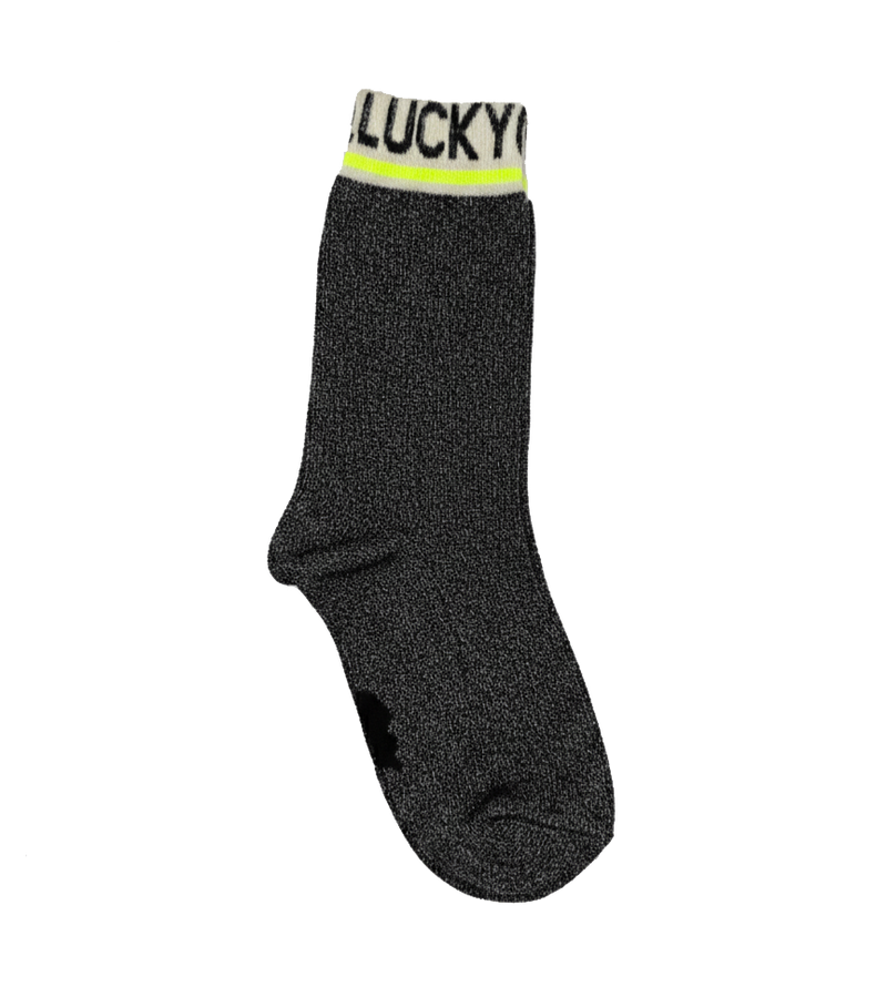 NEON LUCKY SHIMMER CREW SOCKS
