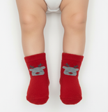 RUDOLPH'S FUZZY CHEER SOCKS (0-2 YRS)