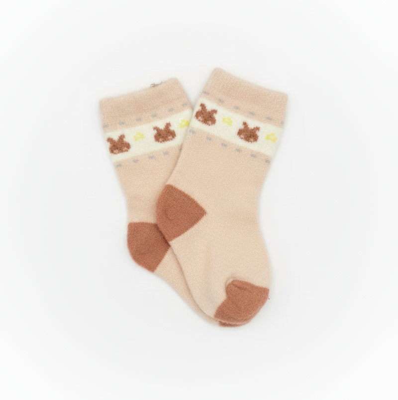 CUDDLY BUNNY JACQUARD SOCKS (0-2 YRS)