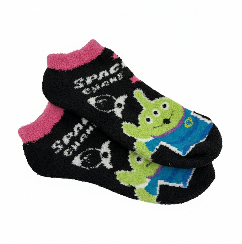 SPACE ALIEN FUZZY ANKLE SOCKS