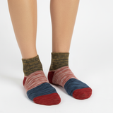 RUSTIC COLOR-BLOCK ANKLE SOCKS