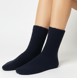 MIDNIGHT BLUE FUZZY SLIPPER SOCKS