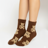 TEDDY BEAR COZY CREW SOCKS