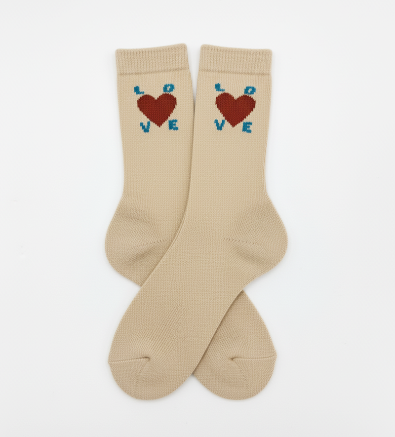 KNITTED 'LOVE' HEART CREW SOCKS