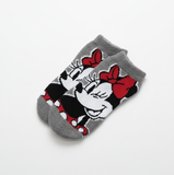 GREY MINNIE MOUSE FUZZY ANKLE SOCKS