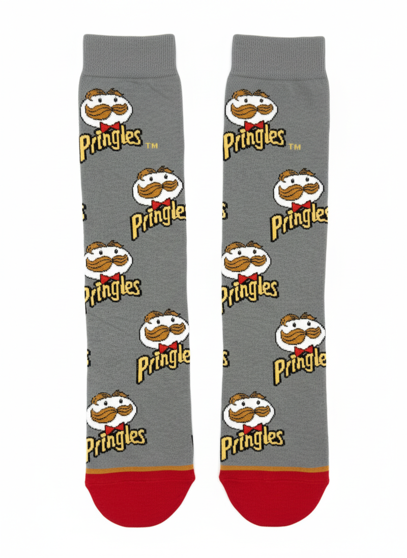 PRINGLES MUSTACHE MAN CREW SOCKS