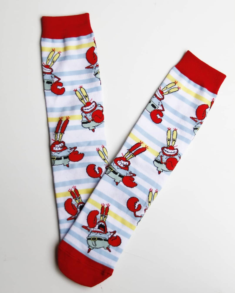 SPONGEBOB MR KRABS STRIPE CREW SOCKS