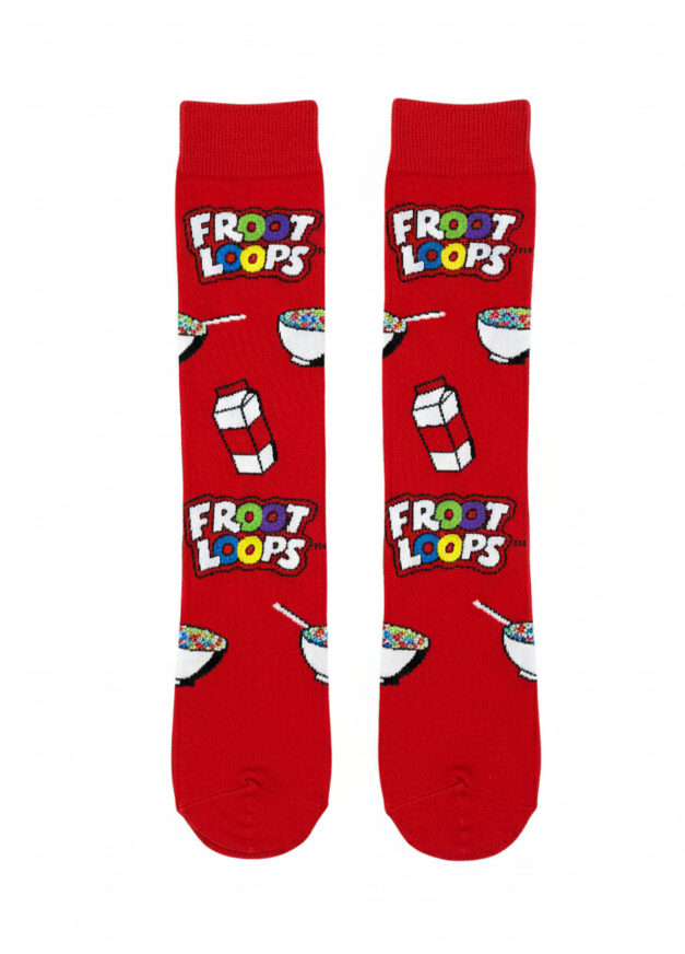 FROOT LOOPS CEREAL PATTERN CREW SOCKS