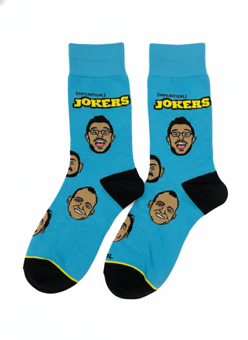 IMPRACTICAL JOKERS FACE PATTERN CREW SOCKS
