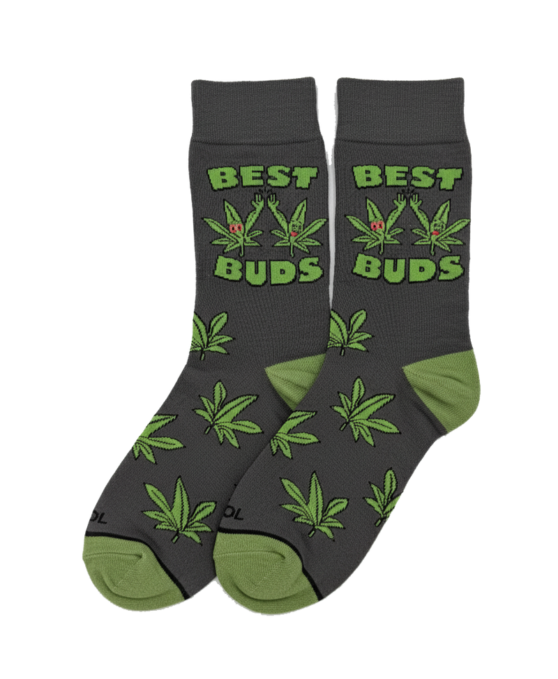BEST BUDS MARIJUANA LEAF CREW SOCKS