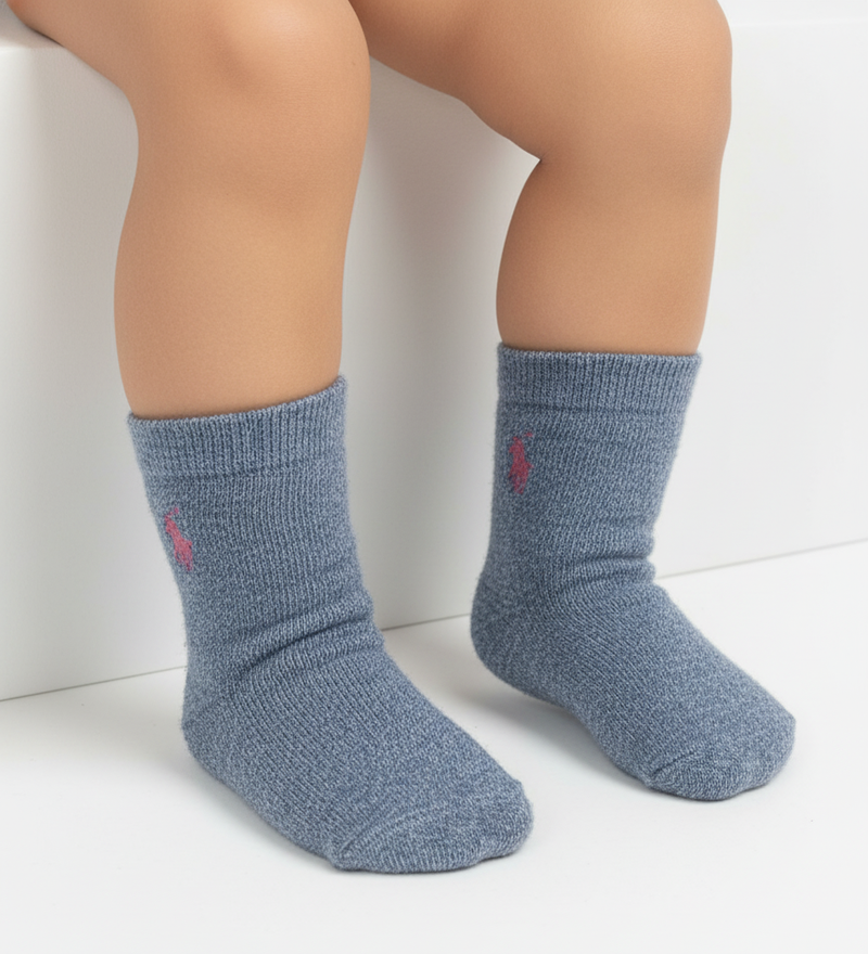 RL POLO MARLED BLUE SOFT KNIT ANKLE (5-10yrs)