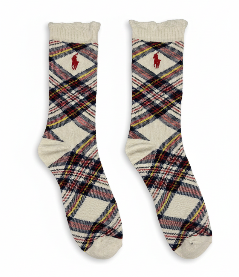 RL POLO HERITAGE ARGYLE RUFFLE SOCK (5-15yrs)