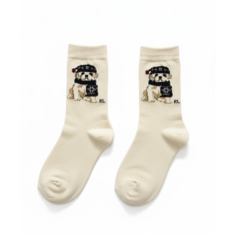 RL POLO WINTER PUP FAIR ISLE SOCKS (5-10yrs)