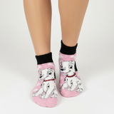 PINK DALMATIAN PUPPY ANKLE COZY WARM SOCKS