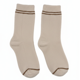 CLASSIC MOCHA STRIPE COZY CREW SOCKS