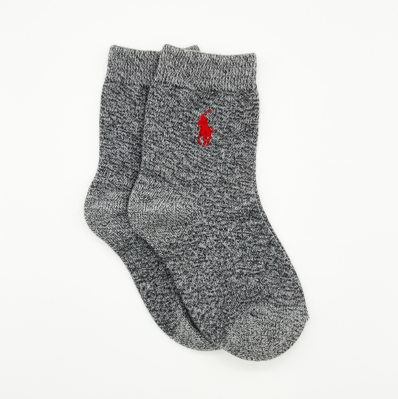 RL POLO HEATHERED HUDDLE-UP SOCKS (2-5yrs)