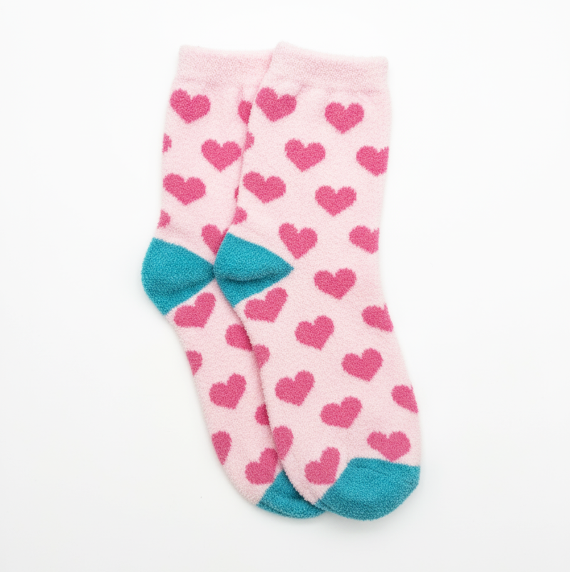 SWEETHEART FUZZY HEART SOCKS (5-10yrs)