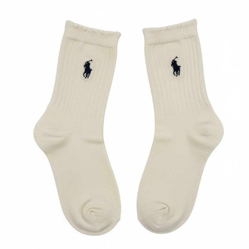 RL POLO ESSENTIAL CREAM RIBBED CREW (5-10yrs)