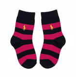 RL POLO HOT PINK STRIPE ANKLE SOCKS (5-10yrs)