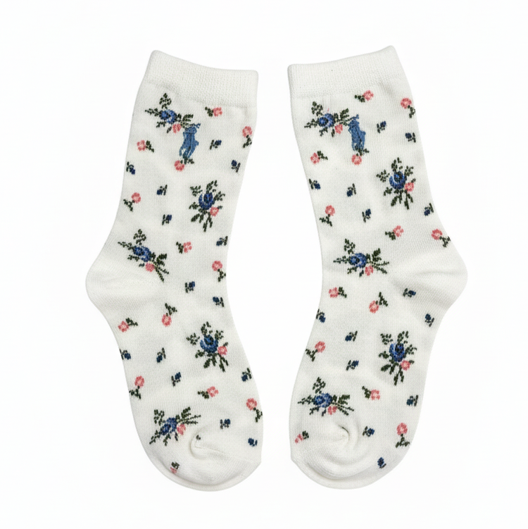 RL POLO LITTLE BLUEBIRD FLORAL SOCKS (5-10yrs)