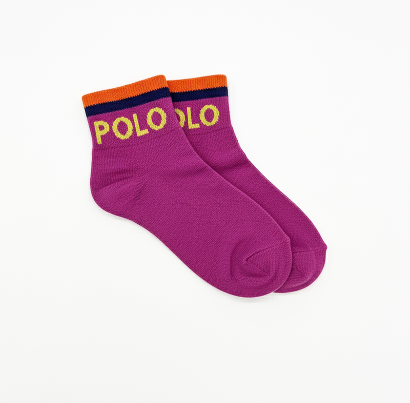 RL POLO RETRO POP ANKLE SOCK (FUCHSIA) (5-15yrs)