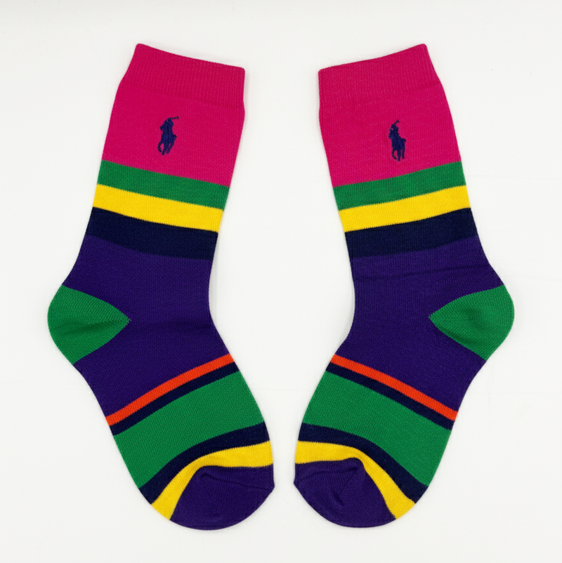 RL POLO RAINBOW POP STRIPE CREW (5-10yrs)